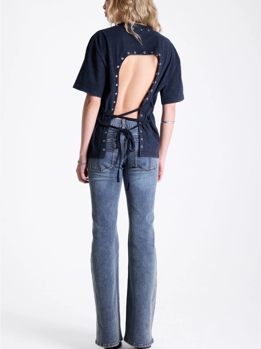 The Ragged Priest RUNAWAY SEAM DETAIL STUDDED FLARE JEANS - Picture 4 of 7